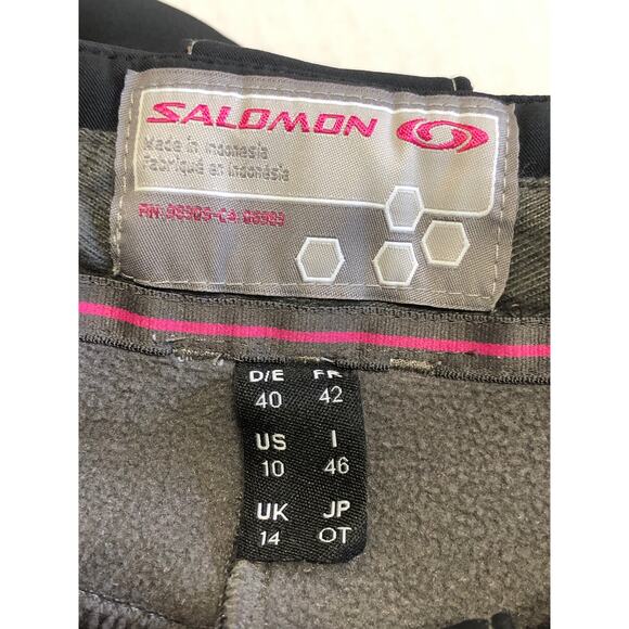 Salomon Clima Pro Ski Snow Pants Women Black Waterproof Pockets Size 10 New - Picture 5 of 16